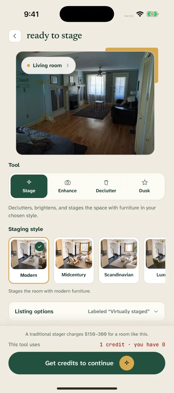 Stylst tool picker in the mobile app
