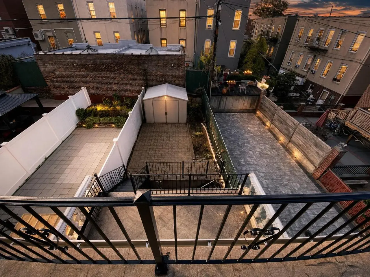 A home exterior converted to a golden-hour twilight photo by Stylst