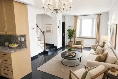 The same living room virtually staged by Stylst